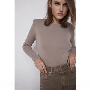Zara Shoulder Pad Knit Sweater